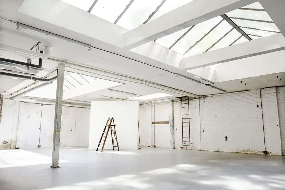 Bright Industrial Studio With Skylights