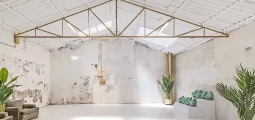 White Blank Canvas Space With a Striking Industrial Flair for Video Productions