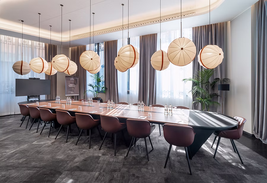 Sophisticated Boardroom With Lanterns