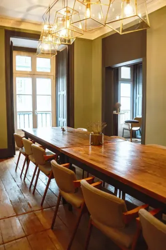 Boardroom With French Windows and Wooded Touches