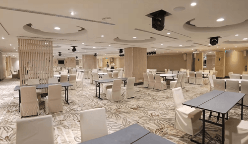 576M Neutral-Toned Ballroom for Conferences and Receptions