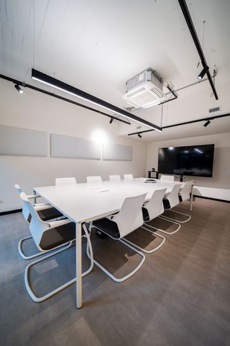 Modern All-White Conference Room