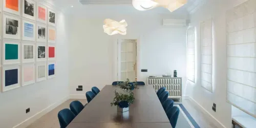 Contemporary Meeting Space With Artistic Flair