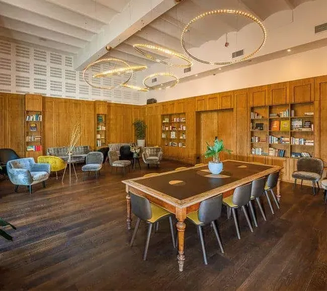 Enchanting Wood-Clad Salon With Private Patio