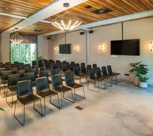 Stylish Space With Timber Ceiling