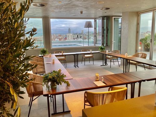 Chic Terrace Lounge With City Views