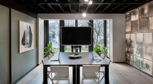 Glass-Walled Boardroom With Garden Access