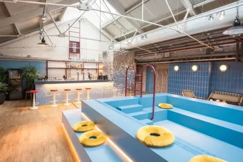 Quirky Retro Pool-Themed Bar