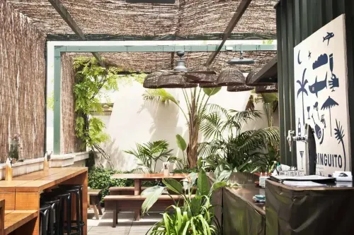 Rustic Rooftop Escape With Tropical Flair