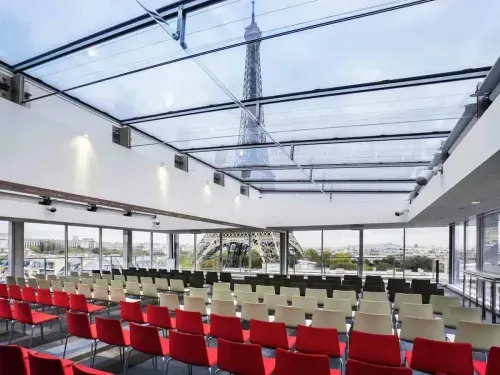 Splendid Glass Structure With Iconic Eiffel Tower Views