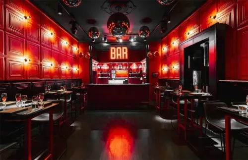 Red-Themed Parisian-Inspired Club