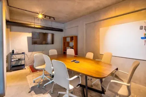 Minimalist Boardroom With an Industrial Flair