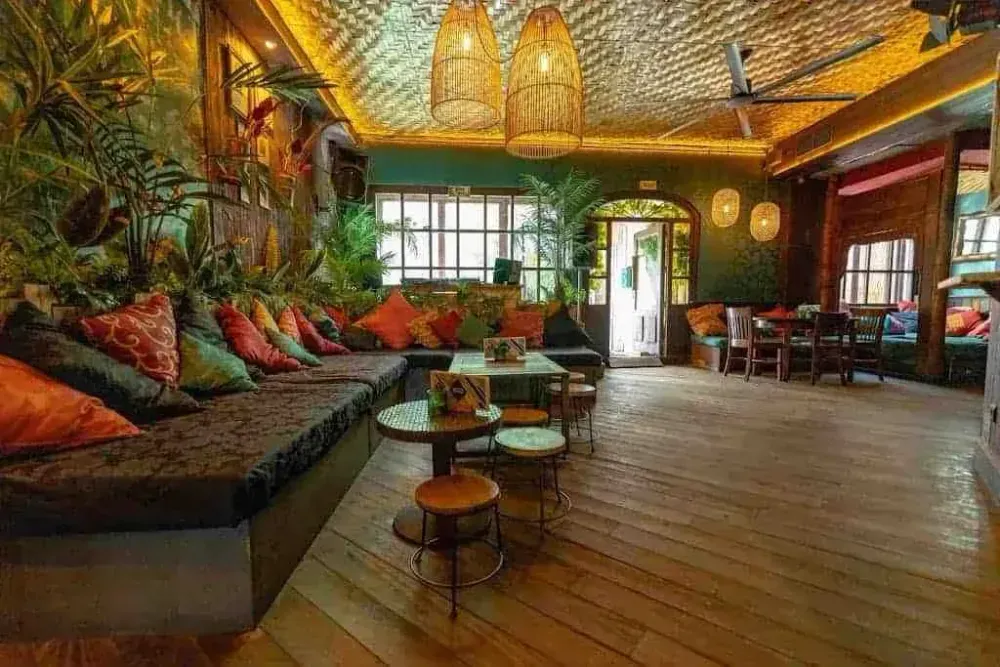 Tropical Sanctuary With Bamboo Ceiling