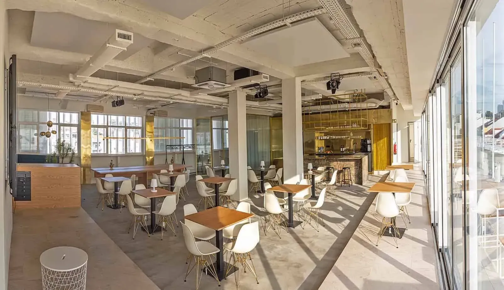 High-end event space overlooking the skyline